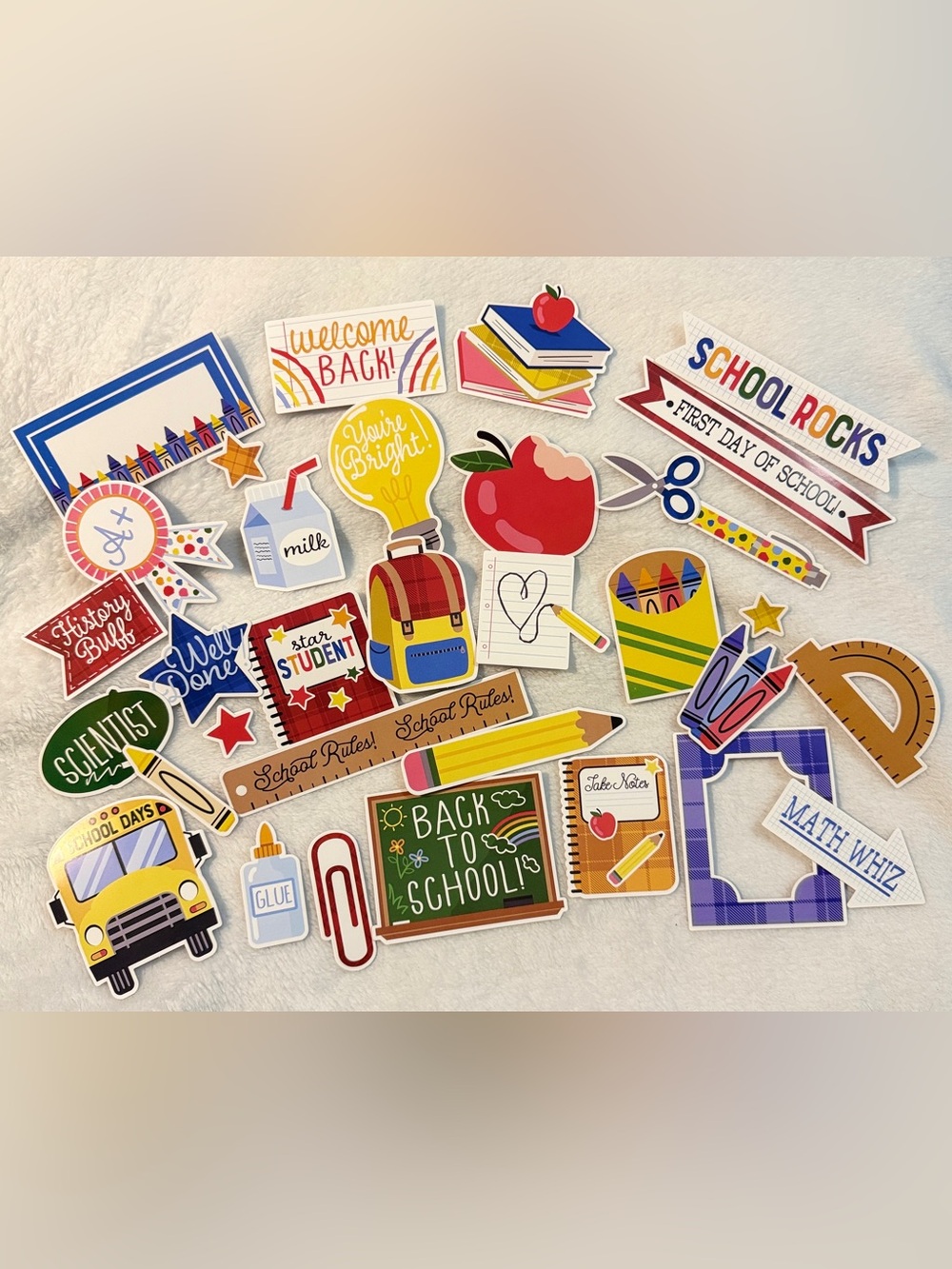 Sticko Stickers - School Days, Study Hard - Scrapbook Embellishments